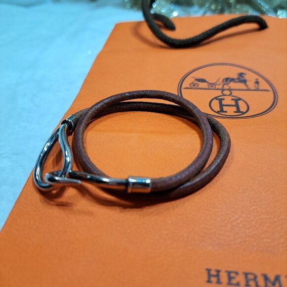 Hermès Leather Silver Hook Bracelet/Necklace Choker - Picture 12 of 15